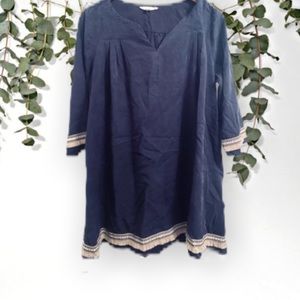 Illa Illa - Navy Native Boho Shift Dress - M